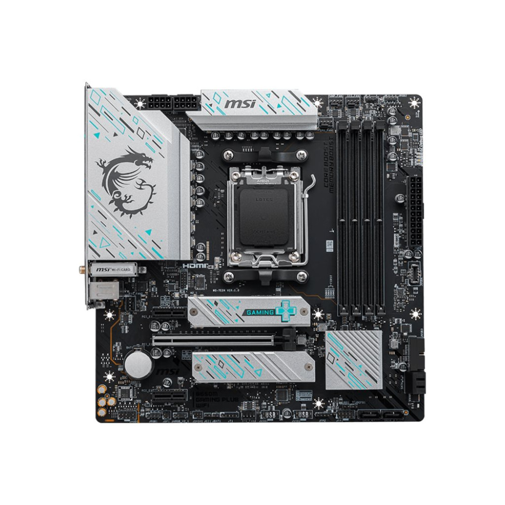 Produktbild för MSI B650M GAMING PLUS WIFI - moderkort - micro ATX - Socket AM5 - AMD B650