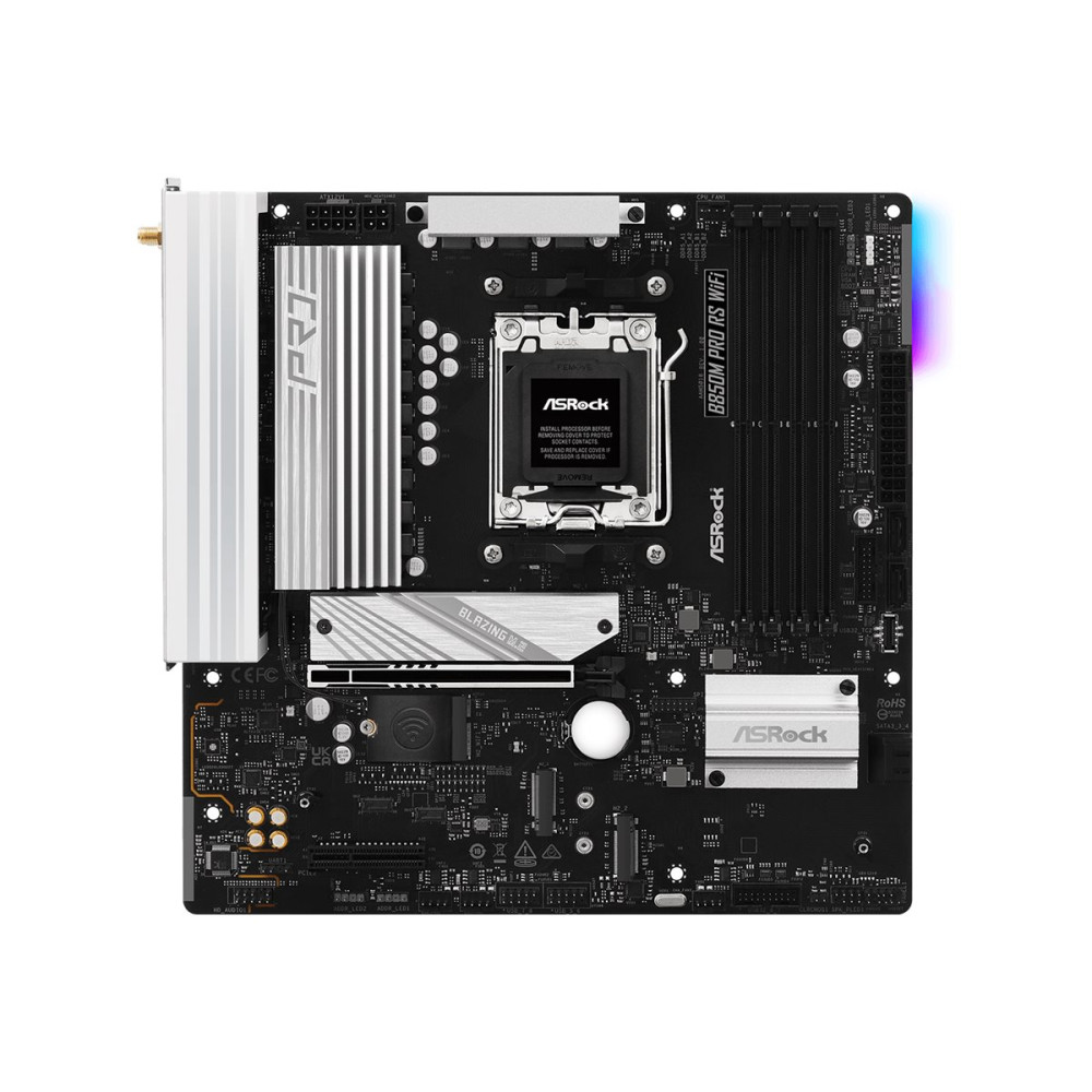 Produktbild för ASRock B850M Pro RS WiFi - moderkort - micro ATX - Socket AM5 - AMD B850