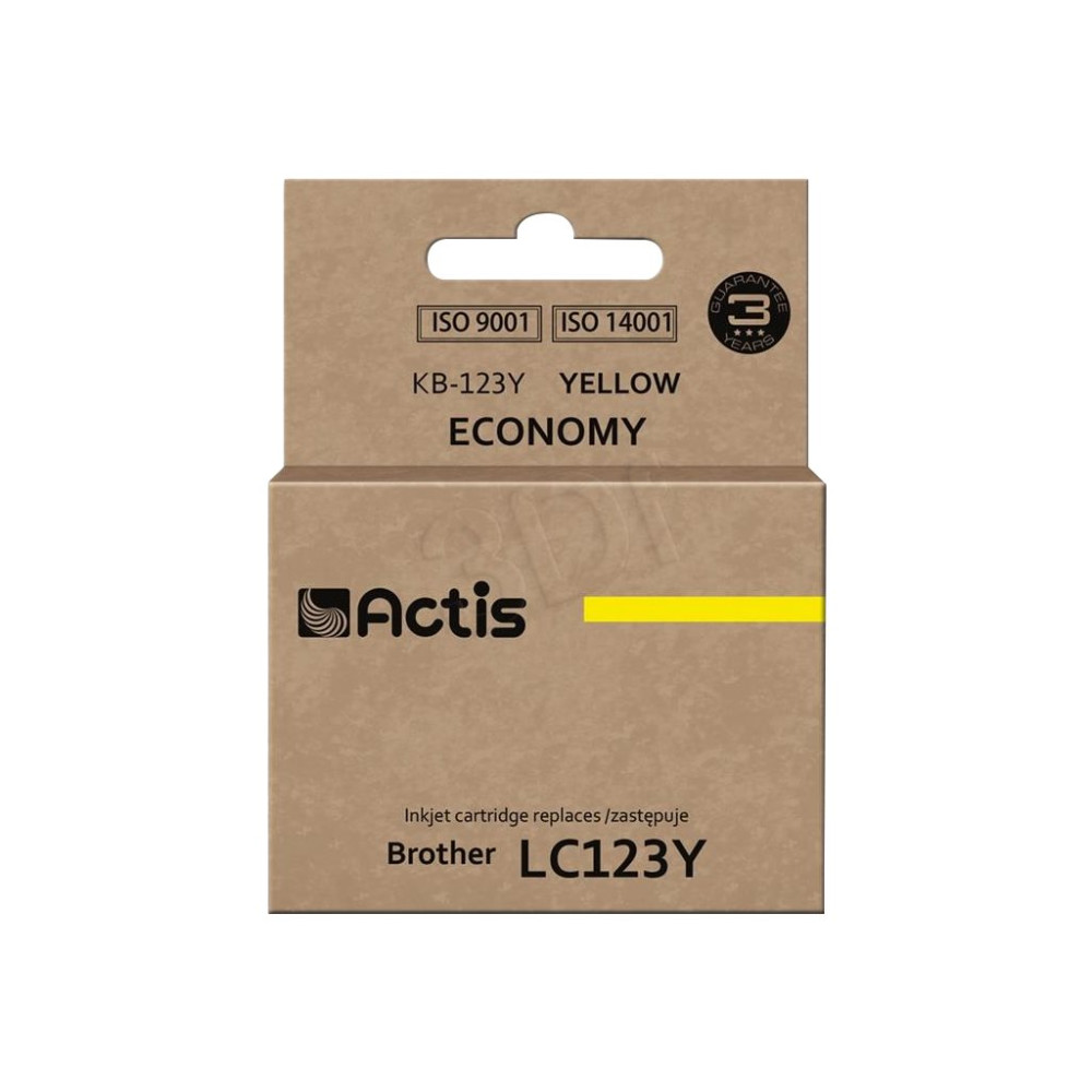 Produktbild för Actis standard KB-123Y - gul - kompatibel - bläckpatron (alternativ för: Brother LC121Y, Brother LC123Y)