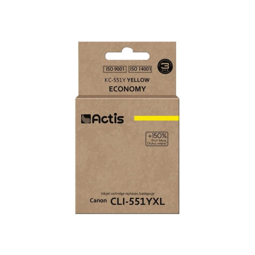 ACTIS standard KC-551Y - gul - kompatibel - bläckpatron (alternativ för: Canon CLI-551Y, Canon CLI-551Y XL) - Bläckpatroner