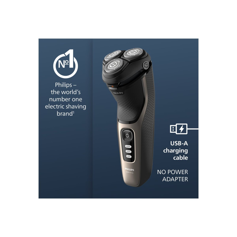 Produktbild för Philips 3000 Series S3242 - rakapparat - ash gold