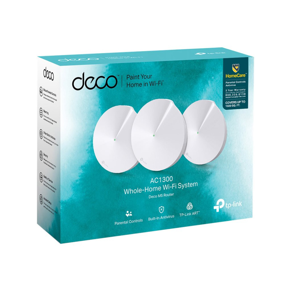 Produktbild för TP-Link DECO M5 - Wifi-system - Wi-Fi 5, Bluetooth - skrivbordsmodell
