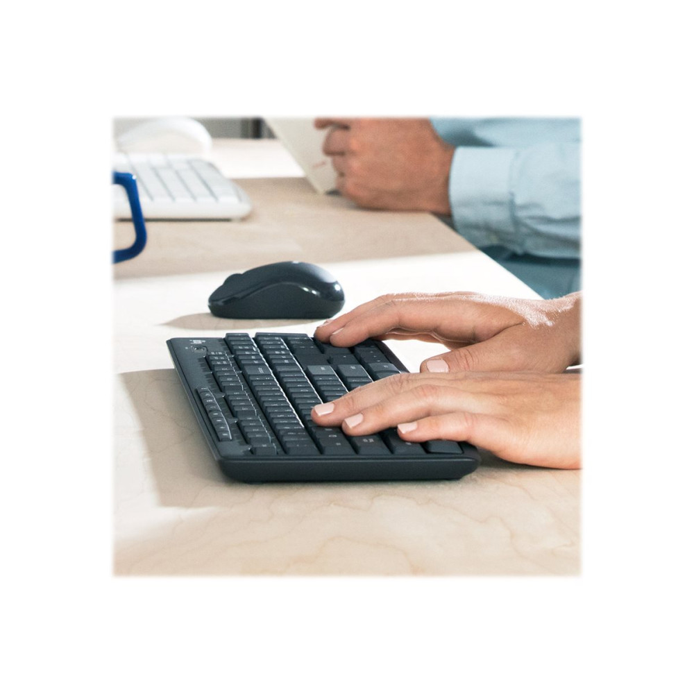 Produktbild för Logitech MK295 Silent - sats med tangentbord och mus - USA, internationellt - grafit Inmatningsenhet