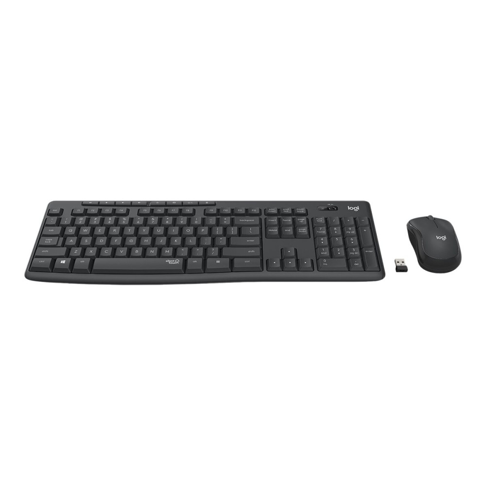 Produktbild för Logitech MK295 Silent - sats med tangentbord och mus - USA, internationellt - grafit Inmatningsenhet