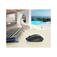 Produktbild för Logitech Wireless Combo MK345 - sats med tangentbord och mus - USA, internationellt - svart, blå Inmatningsenhet