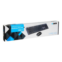 Produktbild för iBOX Desktop Kit Pro - sats med tangentbord och mus - QWERTY - svart Inmatningsenhet