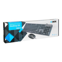 Produktbild för iBOX Desktop Kit - sats med tangentbord och mus - QWERTY - svart Inmatningsenhet
