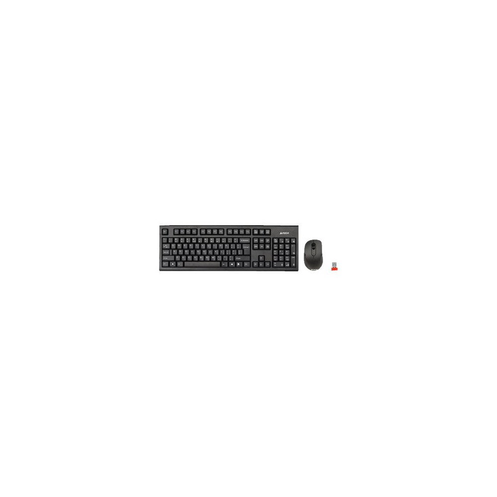 Produktbild för A4Tech V-Track 7100N PADLESS Wireless Desktop - sats med tangentbord och mus - QWERTY - svart Inmatningsenhet
