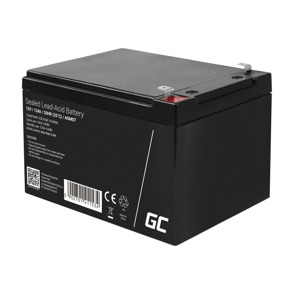 Produktbild för Green Cell - UPS-batteri - Bly-syra - 12 Ah