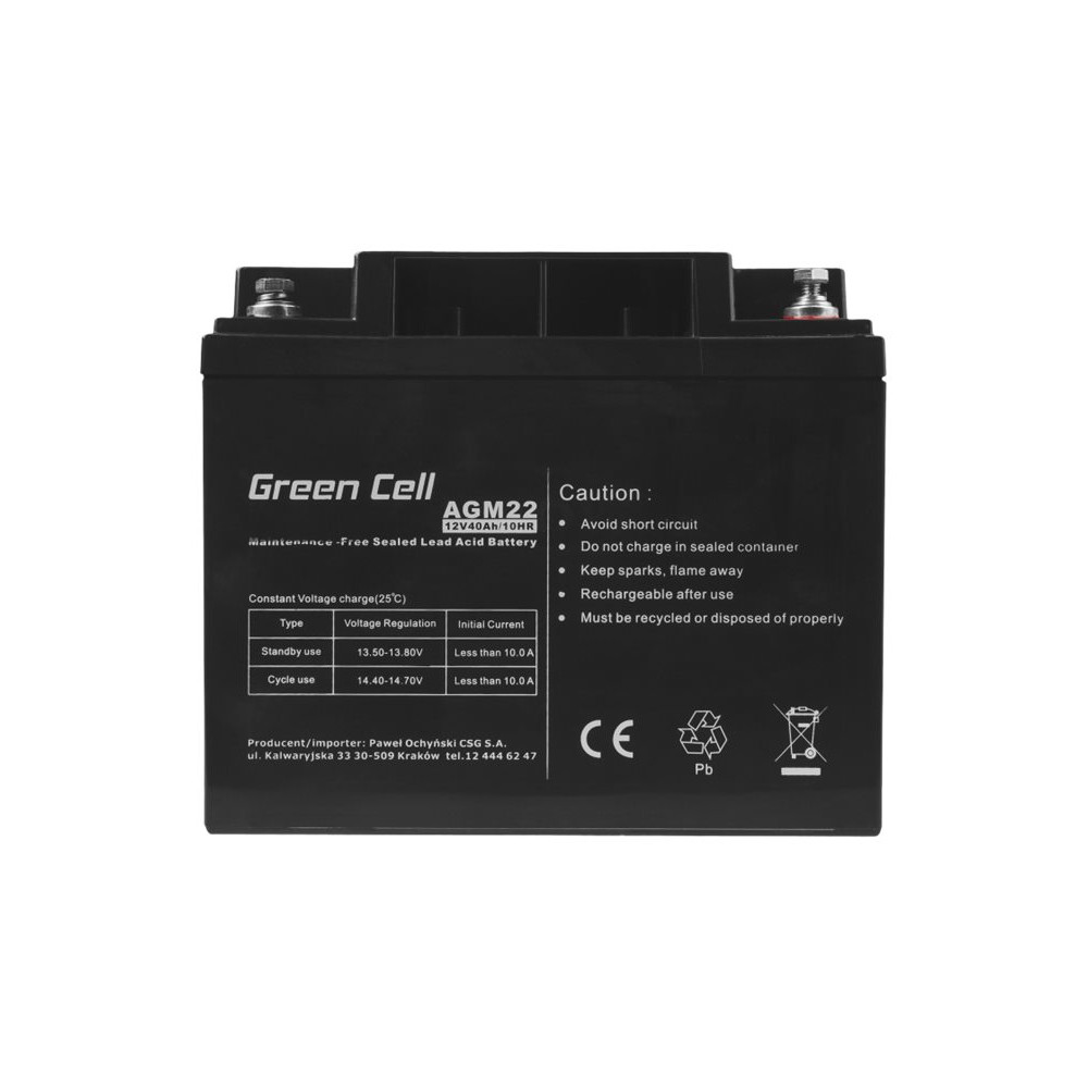 Produktbild för Green Cell - UPS-batteri - Förseglat med blysyra (SLA) - 40 Ah