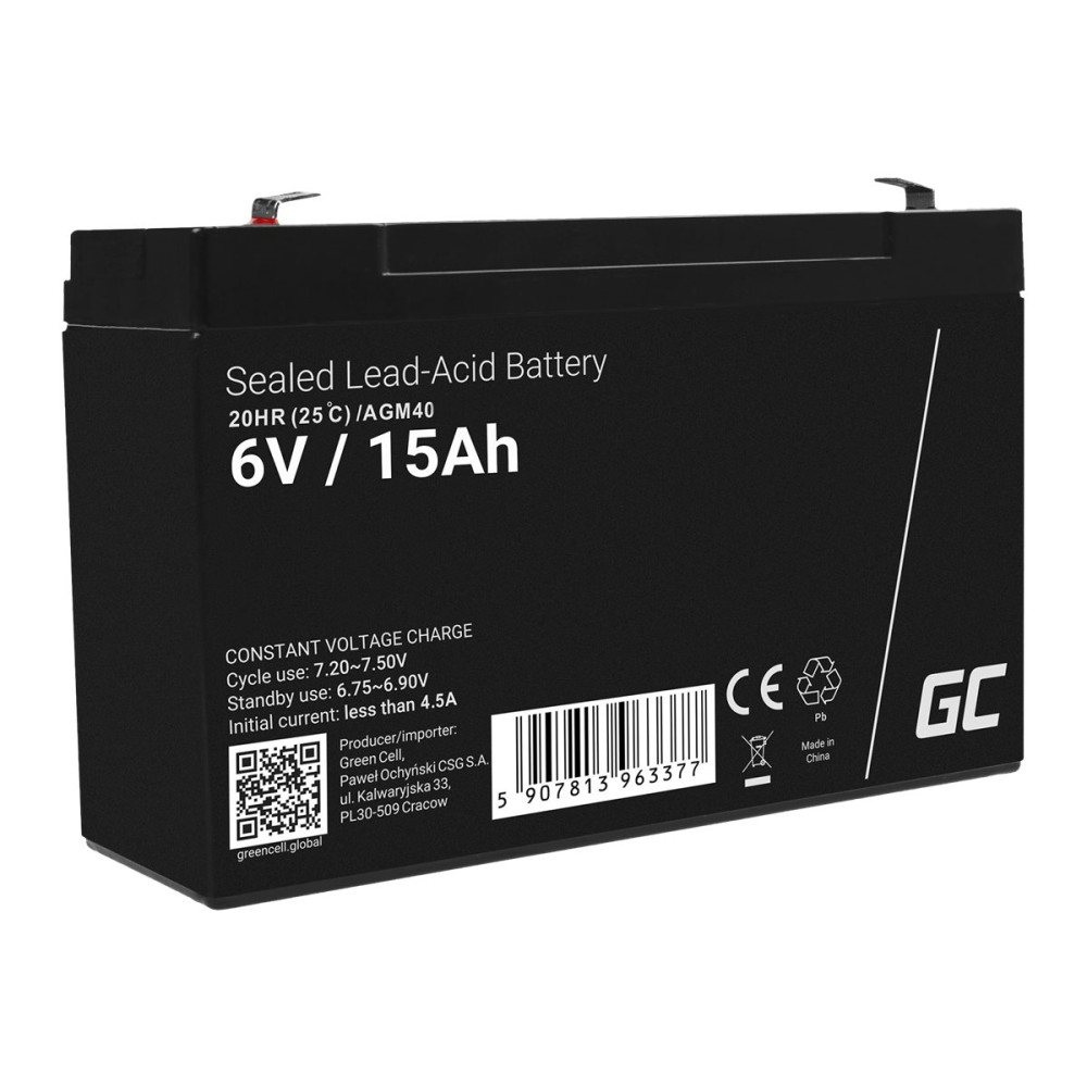 Produktbild för Green Cell - alarm system battery - Bly-syra - 15 Ah