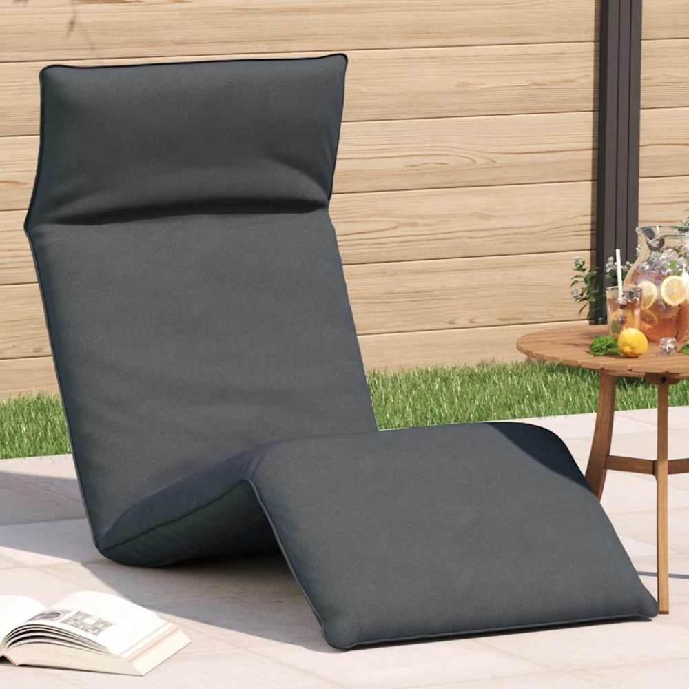 Produktbild för Hopfällbar solstol antracit 175x54x8,5 cm oxfordtyg