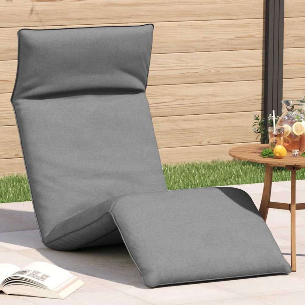 Produktbild för Hopfällbar solstol grå 175x54x8,5 cm oxfordtyg
