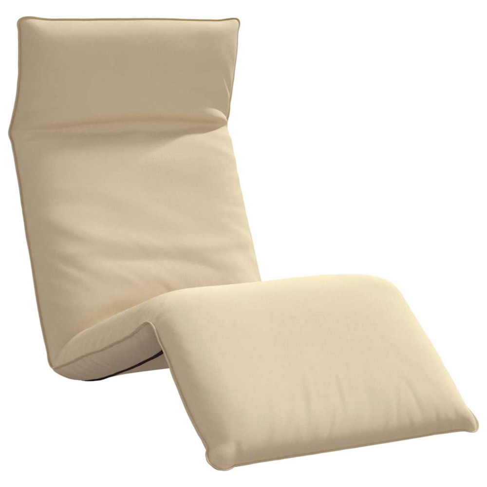 Produktbild för Hopfällbar solstol beige 175x54x8,5 cm oxfordtyg