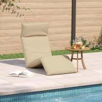 Produktbild för Hopfällbar solstol beige 175x54x8,5 cm oxfordtyg