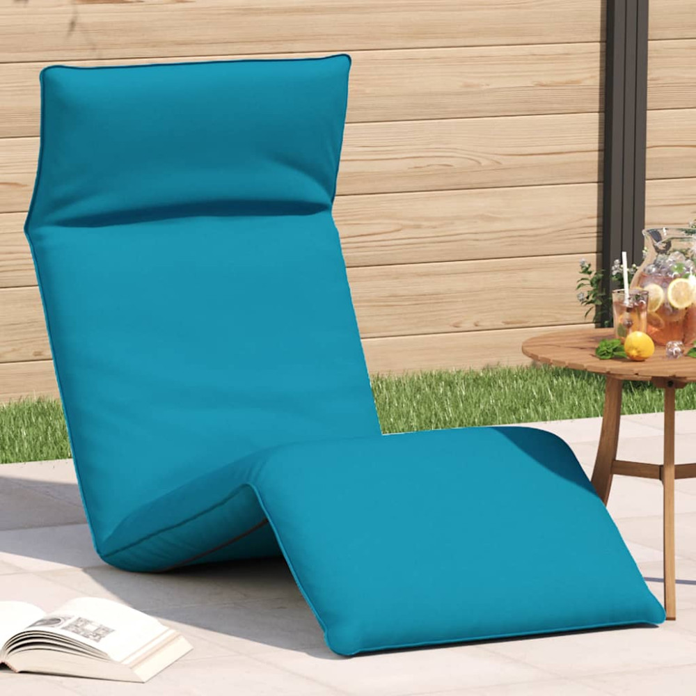 Produktbild för Hopfällbar solstol ljusblå 175x54x8,5 cm oxfordtyg