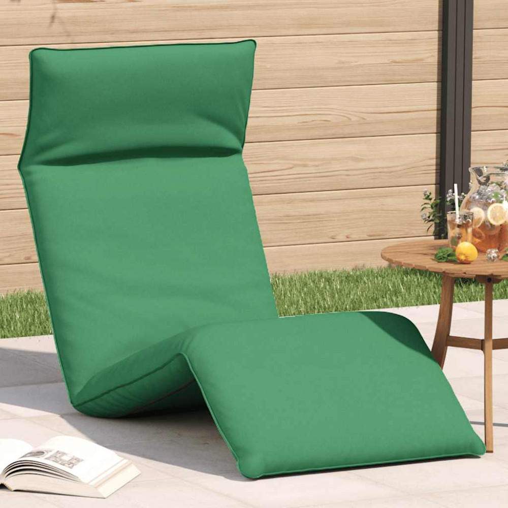 Produktbild för Hopfällbar solstol grön 175x54x8,5 cm oxfordtyg
