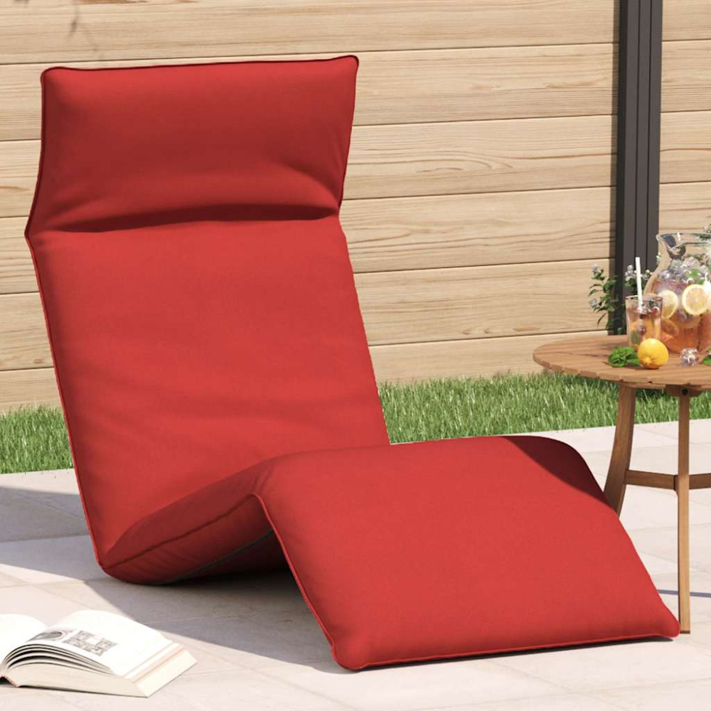 Produktbild för Hopfällbar solstol röd 175x54x8,5 cm oxfordtyg