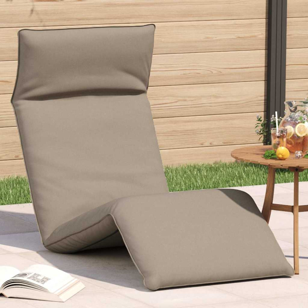 Produktbild för Hopfällbar solstol Taupe 175x54x8,5 cm Oxford tyg
