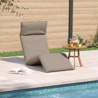 Produktbild för Hopfällbar solstol Taupe 175x54x8,5 cm Oxford tyg