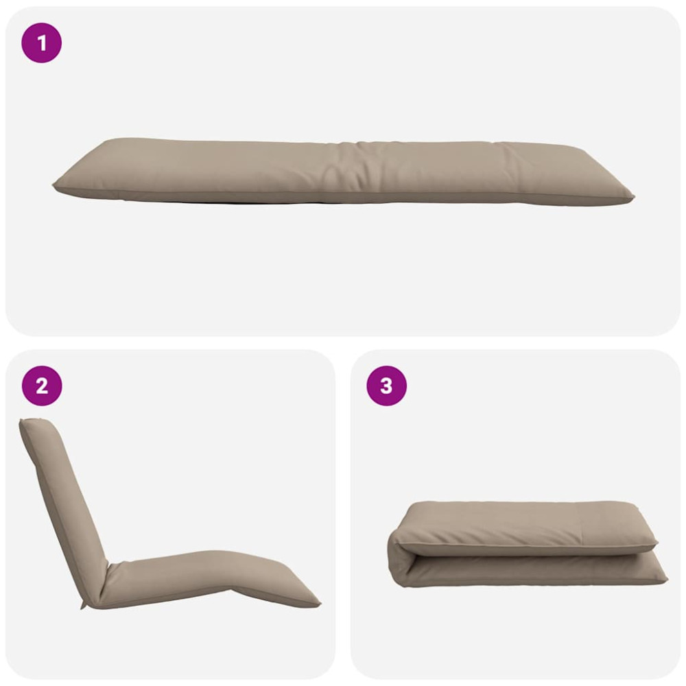 Produktbild för Hopfällbar solstol Taupe 175x54x8,5 cm Oxford tyg