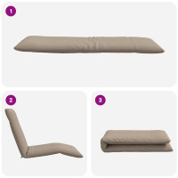 Produktbild för Hopfällbar solstol Taupe 175x54x8,5 cm Oxford tyg