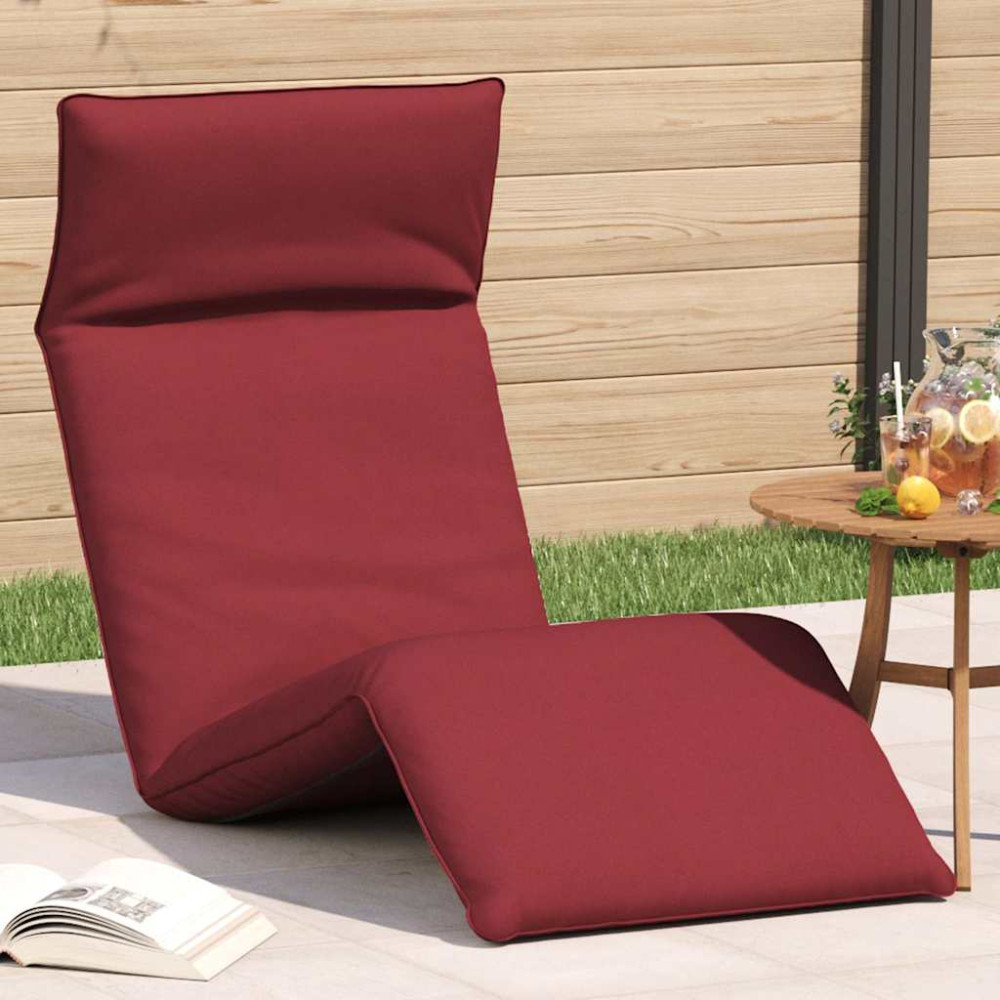 Produktbild för Hopfällbar solstol vinröd 175x54x8,5 cm oxfordtyg