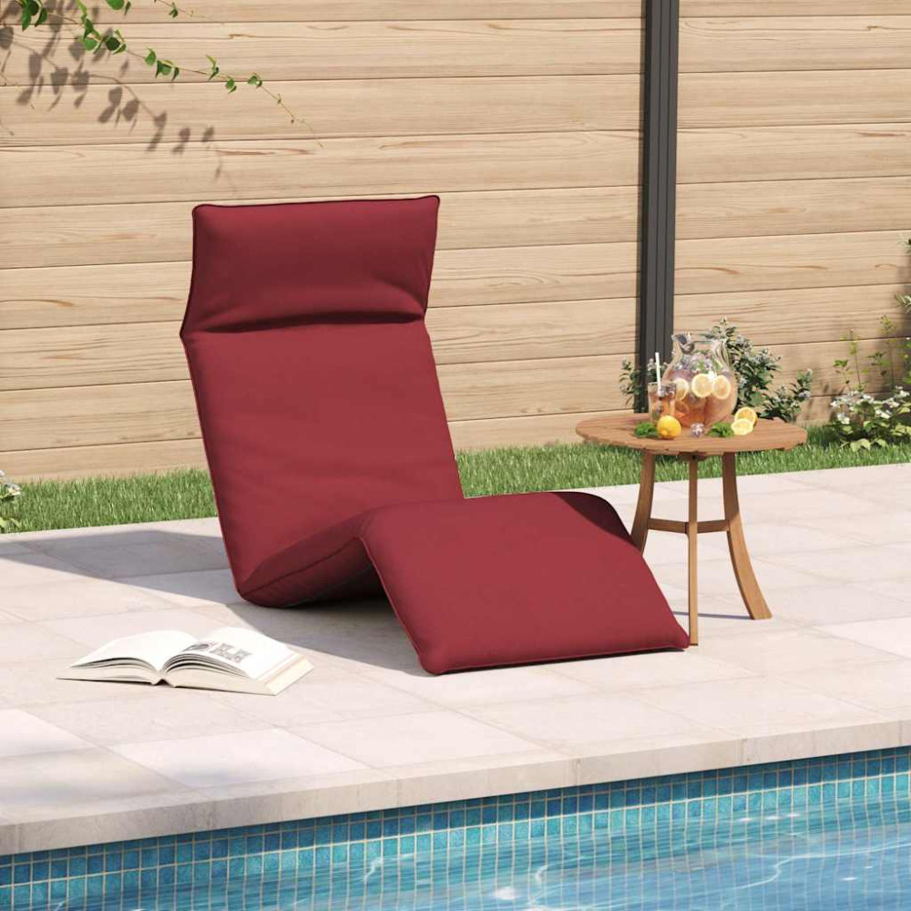 Produktbild för Hopfällbar solstol vinröd 175x54x8,5 cm oxfordtyg