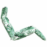 Produktbild för Hopfällbar solstol bladmönster 175x54x8,5 cm oxfordtyg