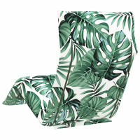 Produktbild för Hopfällbar solstol bladmönster 175x54x8,5 cm oxfordtyg