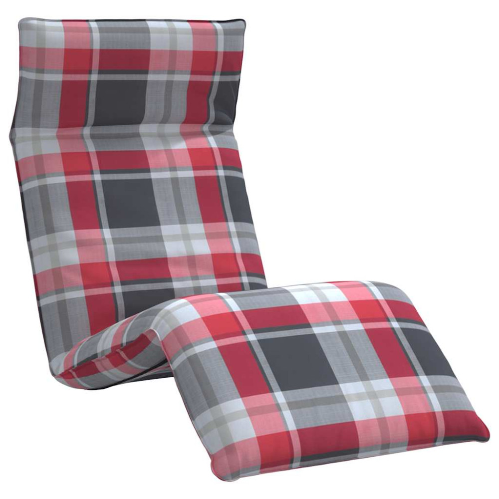 Produktbild för Hopfällbar solstol rödrutigt mönster 175x54x8,5 cm oxfordtyg