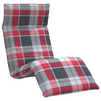 Produktbild för Hopfällbar solstol rödrutigt mönster 175x54x8,5 cm oxfordtyg