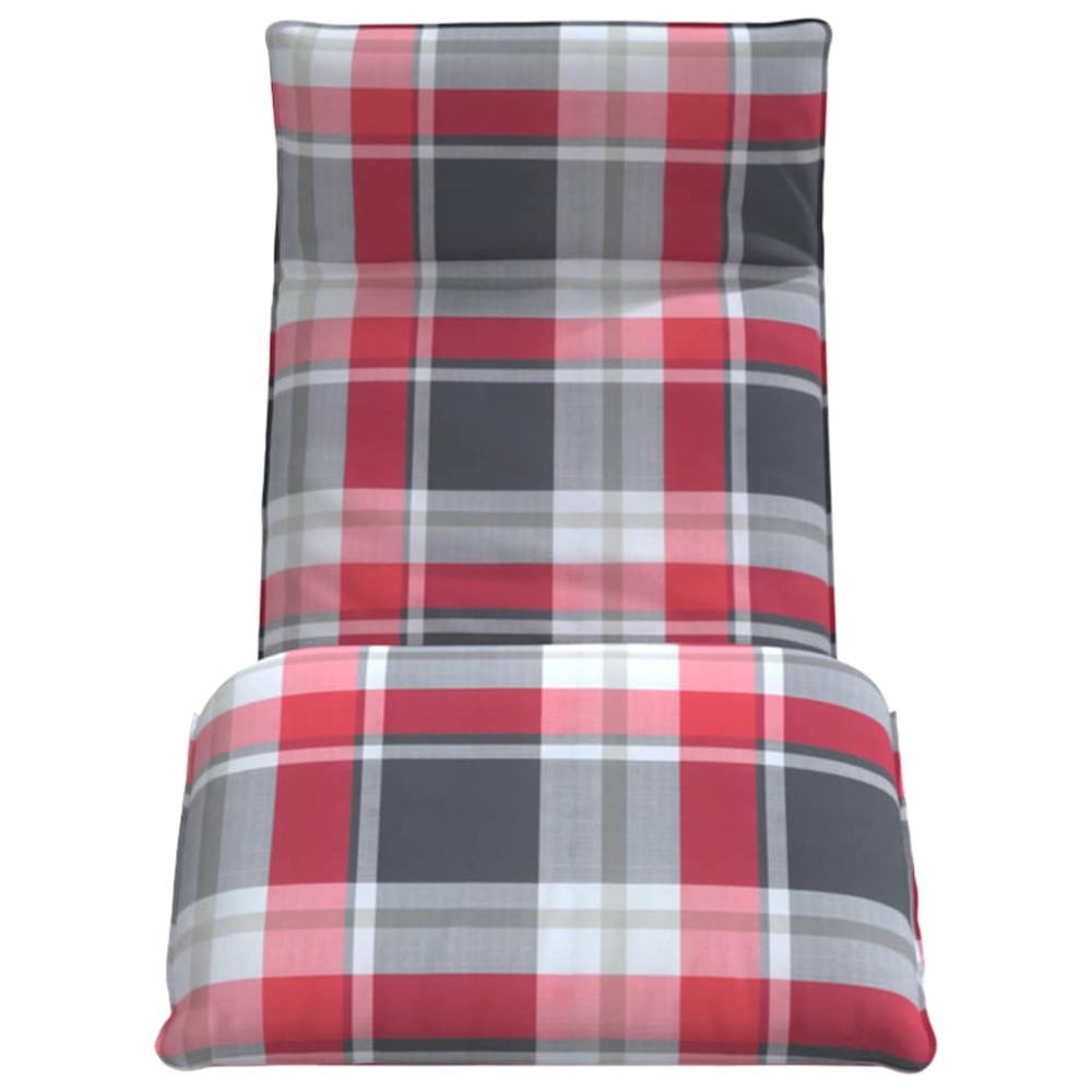 Produktbild för Hopfällbar solstol rödrutigt mönster 175x54x8,5 cm oxfordtyg