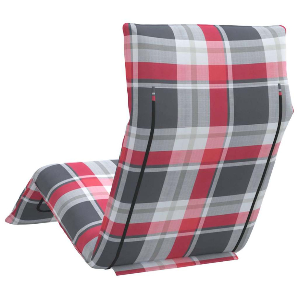 Produktbild för Hopfällbar solstol rödrutigt mönster 175x54x8,5 cm oxfordtyg