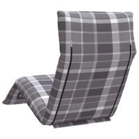 Produktbild för Hopfällbar solstol grå rutig 175x54x8,5 cm oxfordtyg