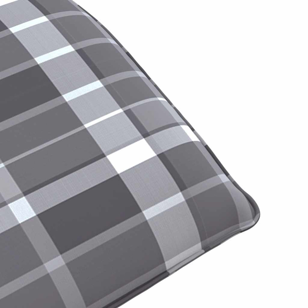 Produktbild för Hopfällbar solstol grå rutig 175x54x8,5 cm oxfordtyg