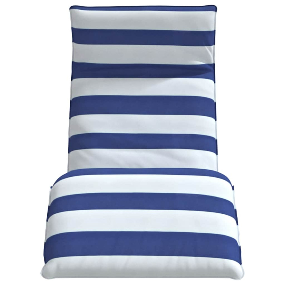 Produktbild för Hopfällbar solstol blå och vit 175x54x8,5 cm oxfordtyg