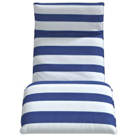 Produktbild för Hopfällbar solstol blå och vit 175x54x8,5 cm oxfordtyg