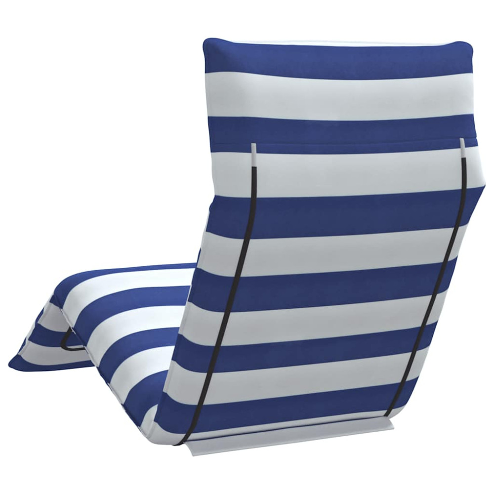 Produktbild för Hopfällbar solstol blå och vit 175x54x8,5 cm oxfordtyg