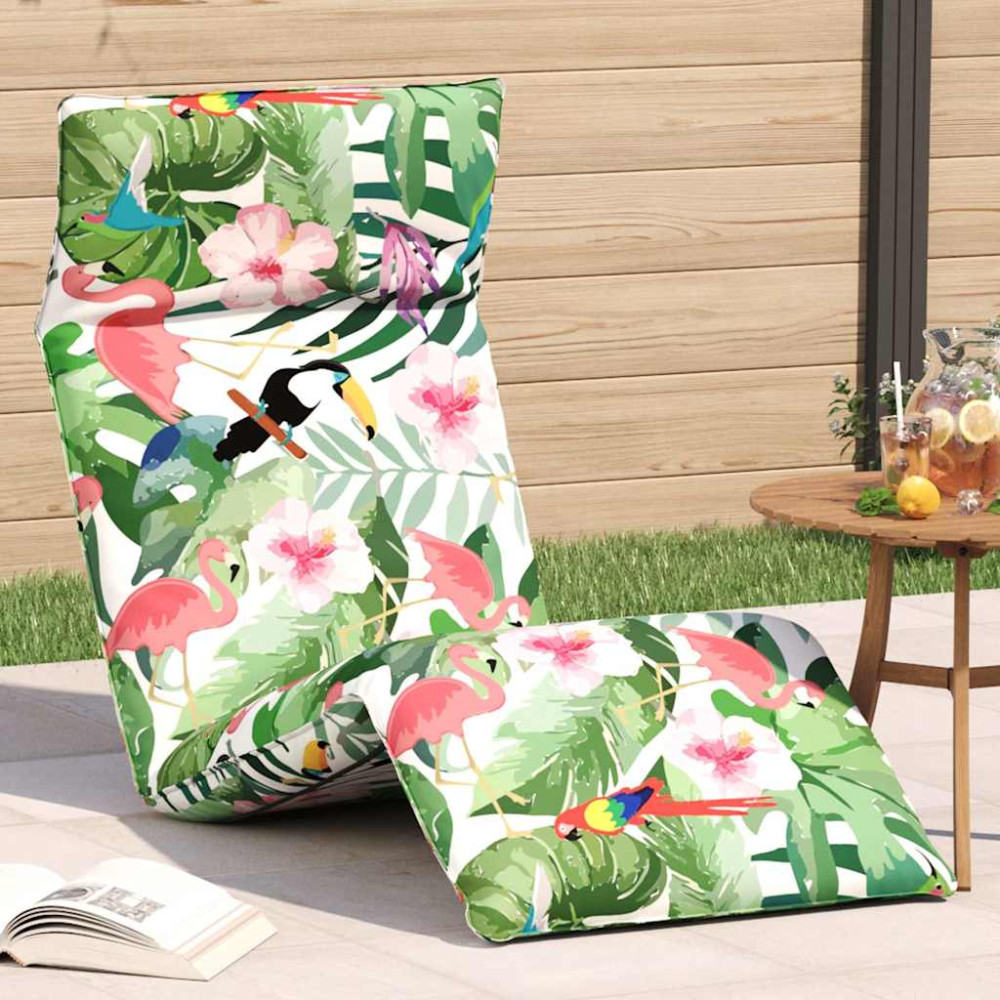 Produktbild för Hopfällbar solstol Flerfärgad 175x54x8,5 cm Oxford tyg