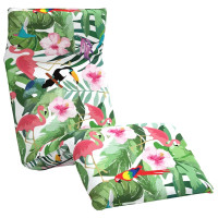 Produktbild för Hopfällbar solstol Flerfärgad 175x54x8,5 cm Oxford tyg
