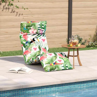 Produktbild för Hopfällbar solstol Flerfärgad 175x54x8,5 cm Oxford tyg