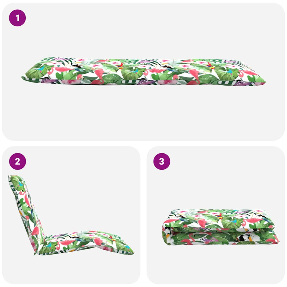 Produktbild för Hopfällbar solstol Flerfärgad 175x54x8,5 cm Oxford tyg