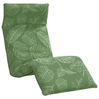 Produktbild för Hopfällbar solstol bladmönster 175x54x8,5 cm oxfordtyg