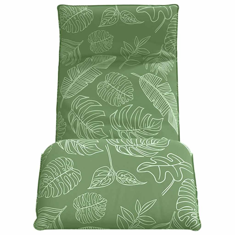 Produktbild för Hopfällbar solstol bladmönster 175x54x8,5 cm oxfordtyg
