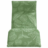 Produktbild för Hopfällbar solstol bladmönster 175x54x8,5 cm oxfordtyg