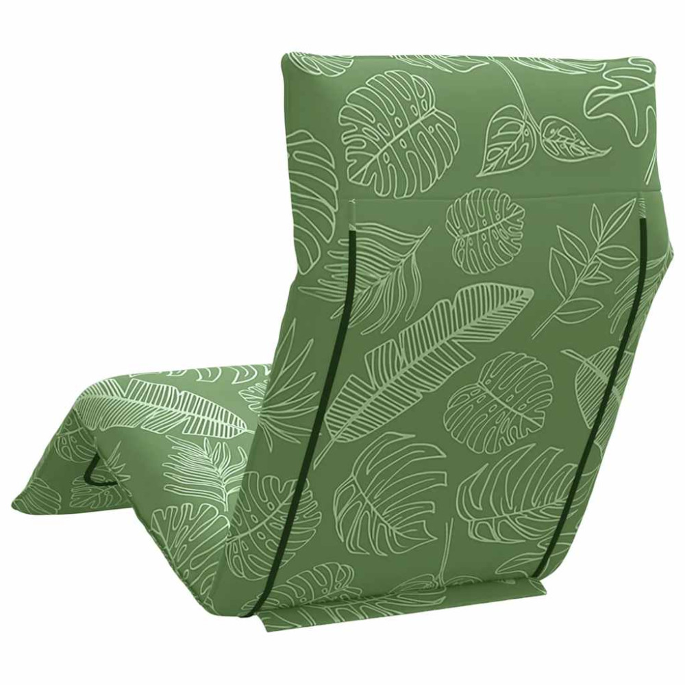 Produktbild för Hopfällbar solstol bladmönster 175x54x8,5 cm oxfordtyg