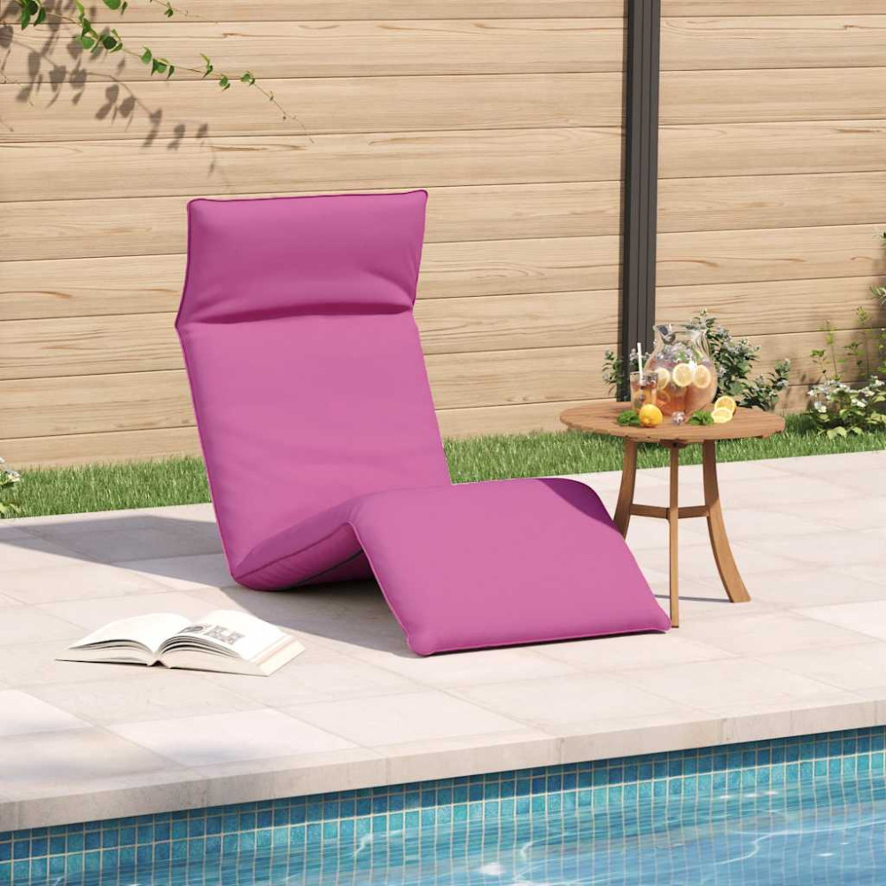 Produktbild för Hopfällbar solstol rosa 175x54x8,5 cm oxfordtyg
