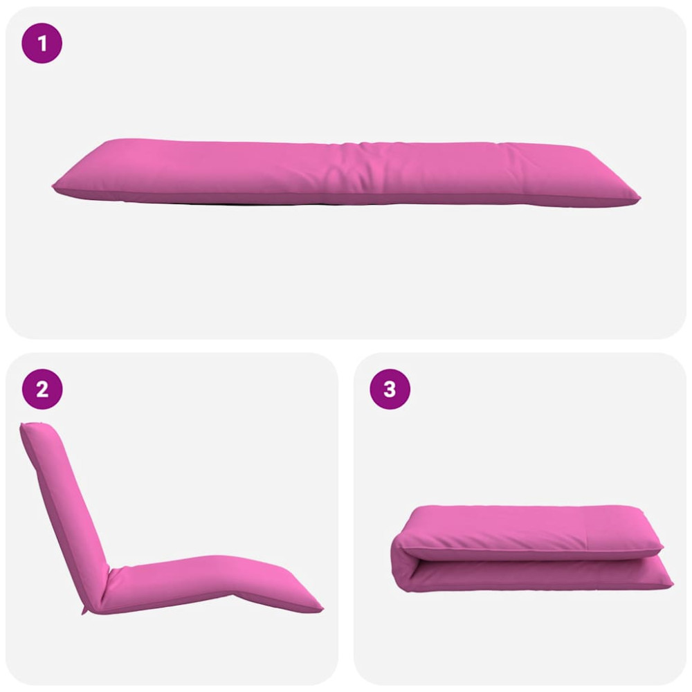 Produktbild för Hopfällbar solstol rosa 175x54x8,5 cm oxfordtyg