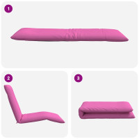 Produktbild för Hopfällbar solstol rosa 175x54x8,5 cm oxfordtyg
